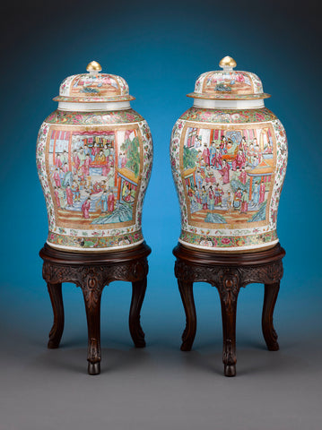 Qing Dynasty Reverse Glass Work - Large Party at Throne