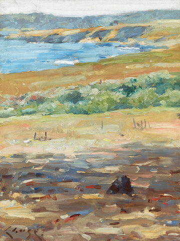 Marschlandschaft (mit drei Häusern) by Emil Nolde