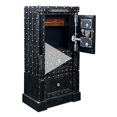 18th-Century Tabletop Italian Diamond Front Iron Safe