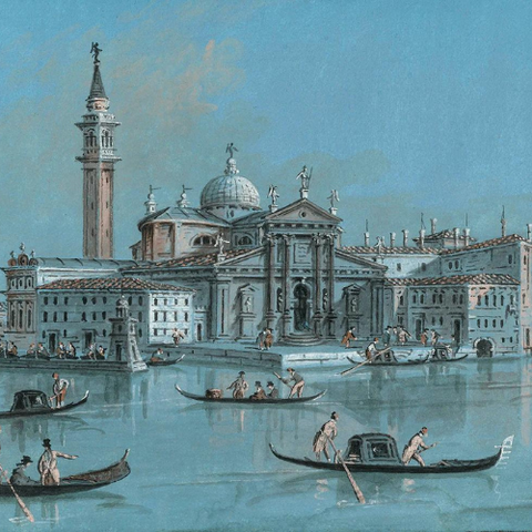 Coucher de soleil, quai des Esclavons by Félix Ziem