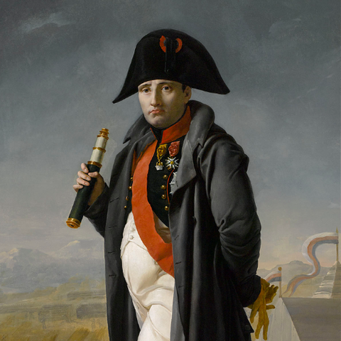 This extremely rare and monumental portrait of Napoleon I is the work of Joseph Franque