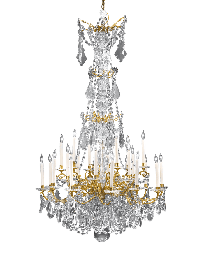 A substantially-sized Baccarat crystal chandelier of exceptional quality