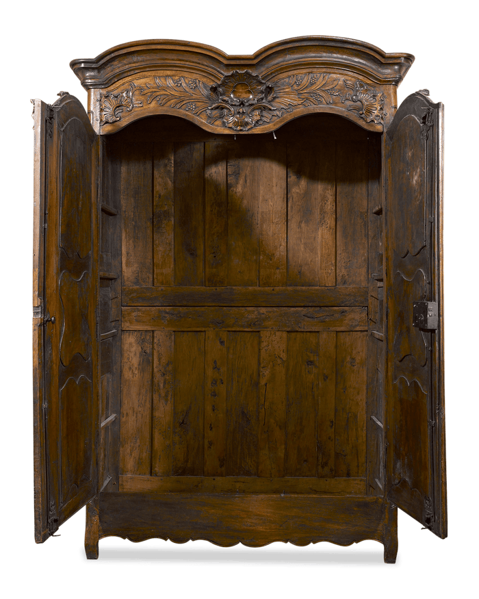 The double doors open to reveal ample storage