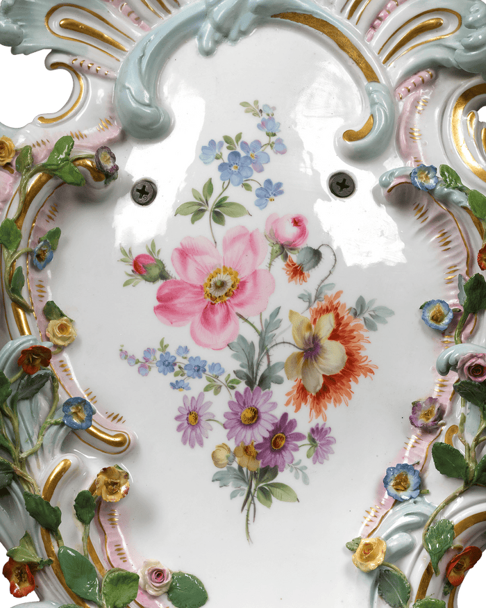 Pair of Meissen Porcelain Sconces