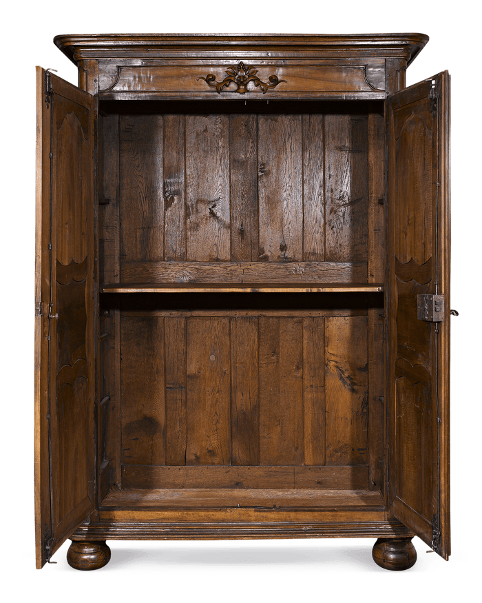 The double doors reveal a spacious interior