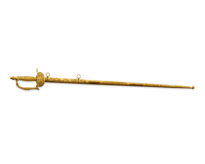 This presentation sword is believed to have belonged to a South American diplomat
