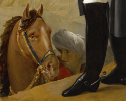 Imposing in size and subject, the Neoclassical painting is a stunning work of Napoleonic art