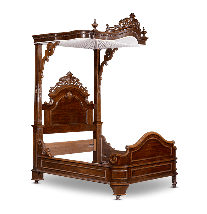 Rococo Revival Half Tester Bed