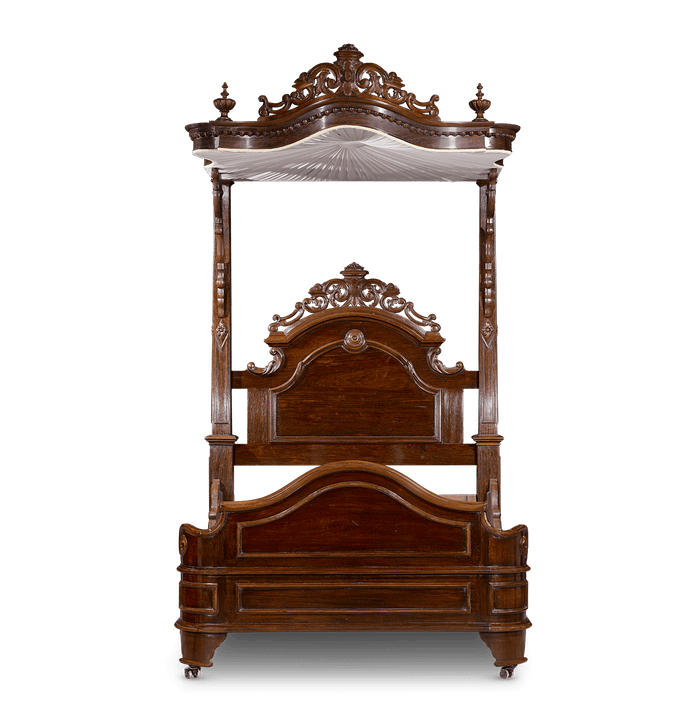 Rococo Revival Half Tester Bed