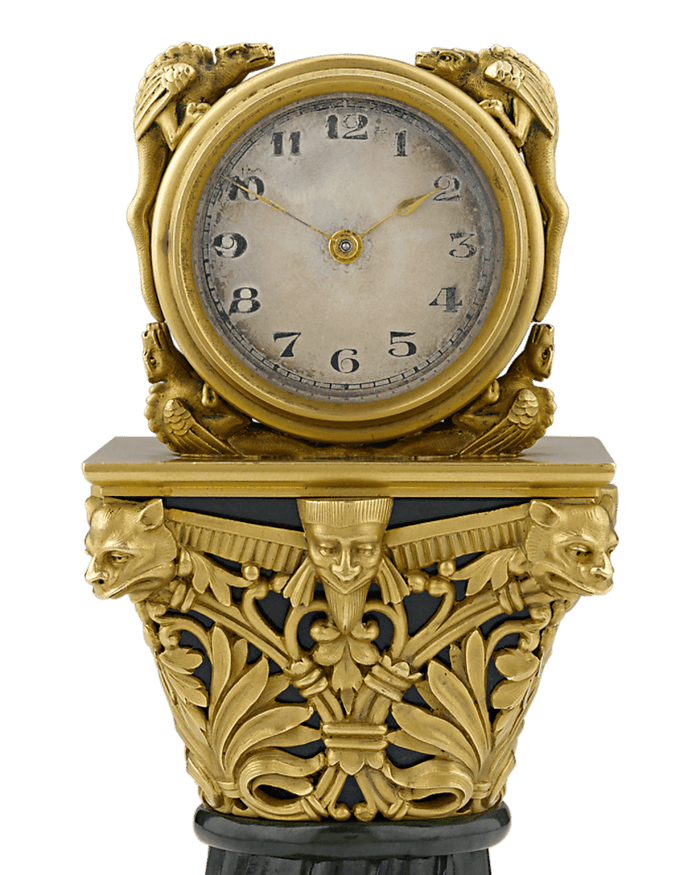 Paul Frey Miniature Gold and Jade Clock