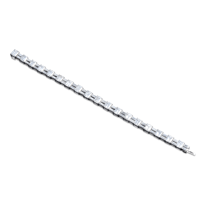 Emerald & Baguette Diamond Bracelet, 25.00 Carats