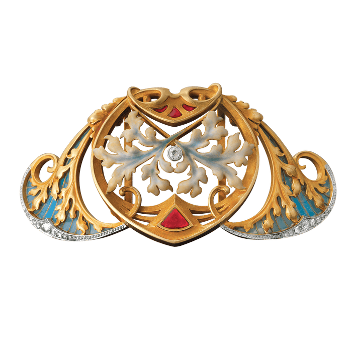 Art Nouveau Plique-a-Jour Enamel Pendant