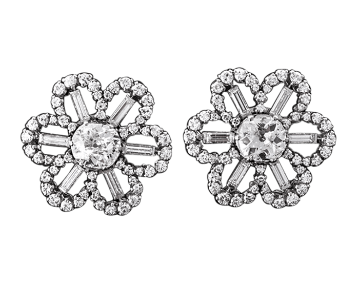 Art Deco Diamond Earrings, 7.10 Carats