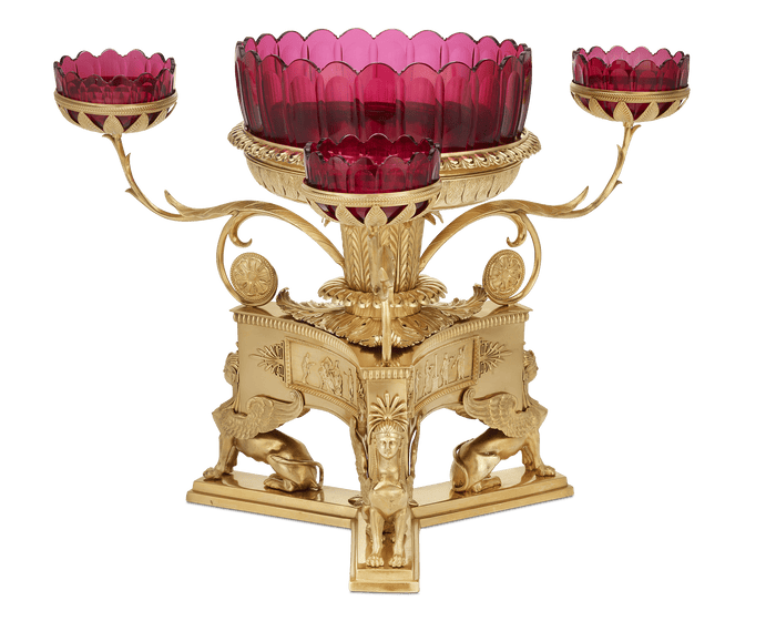 Regency Crystal and Ormolu Epergne