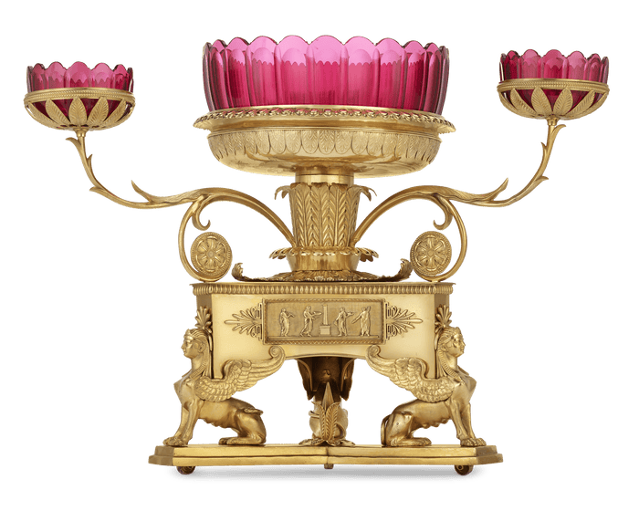 Regency Crystal and Ormolu Epergne