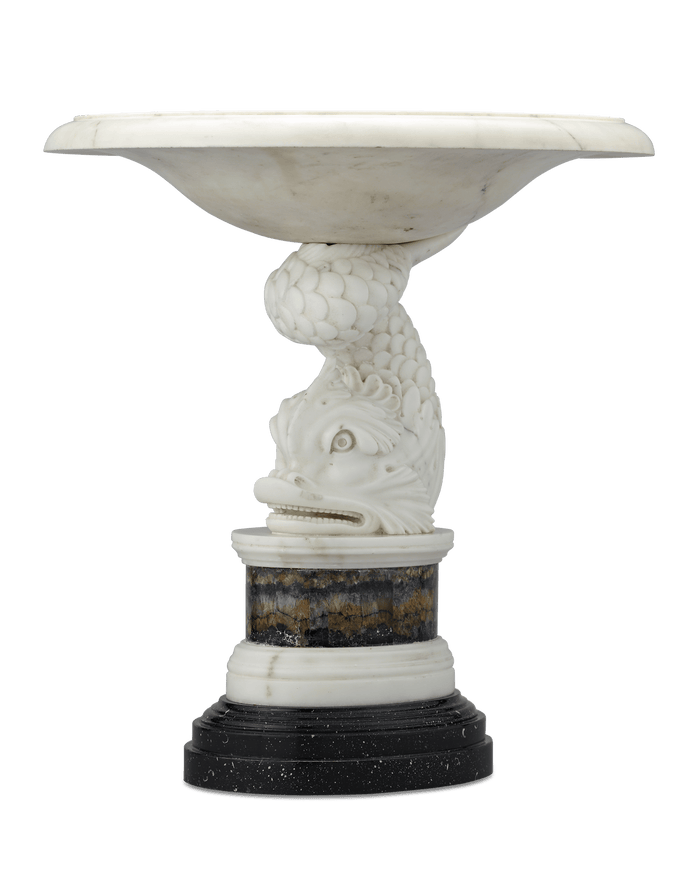George III Marble and Blue John Dolphin Tazza