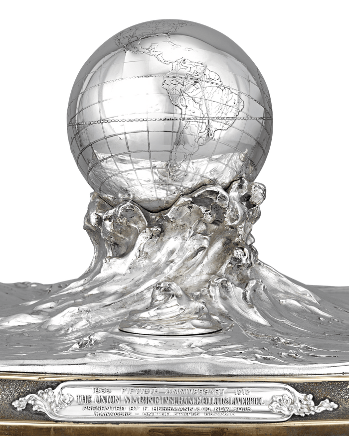Sterling Silver Globe Inkwell Centerpiece by Tiffany & Co.