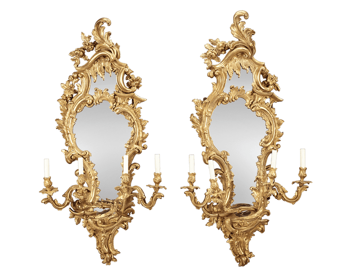 Louis XV Giltwood Mirrored Girandoles