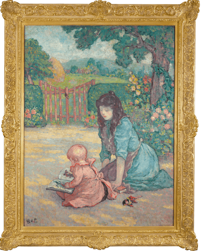 La lecture au jardin by Georges d'Espagnat