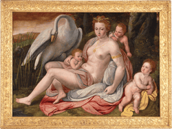 Leda and the Swan by Workshop of Bartholomaeus Spranger