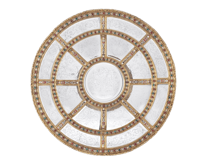 Viennese Silver Gilt Rock Crystal Charger
