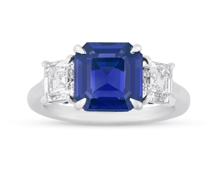 Unheated Kashmir Sapphire Ring, 3.32 Carats