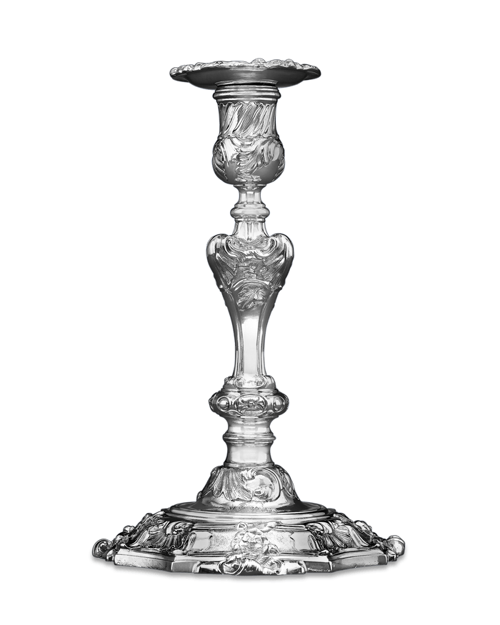 George II Silver Candlesticks by Paul de Lamerie