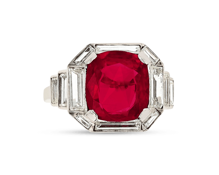 Brilliant-Cut Ruby Ring, 3.60 Carats