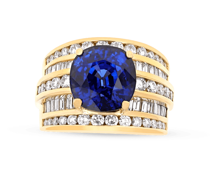 Charles Krypell Sapphire Ring, 8.62 Carats