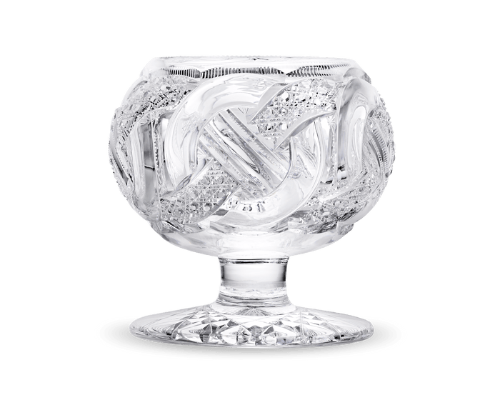 Wedding Ring Pattern Cut Glass Rose Bowl by J. Hoare & Co.