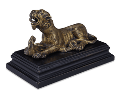 Panther and Hare Bronze Sculpture
