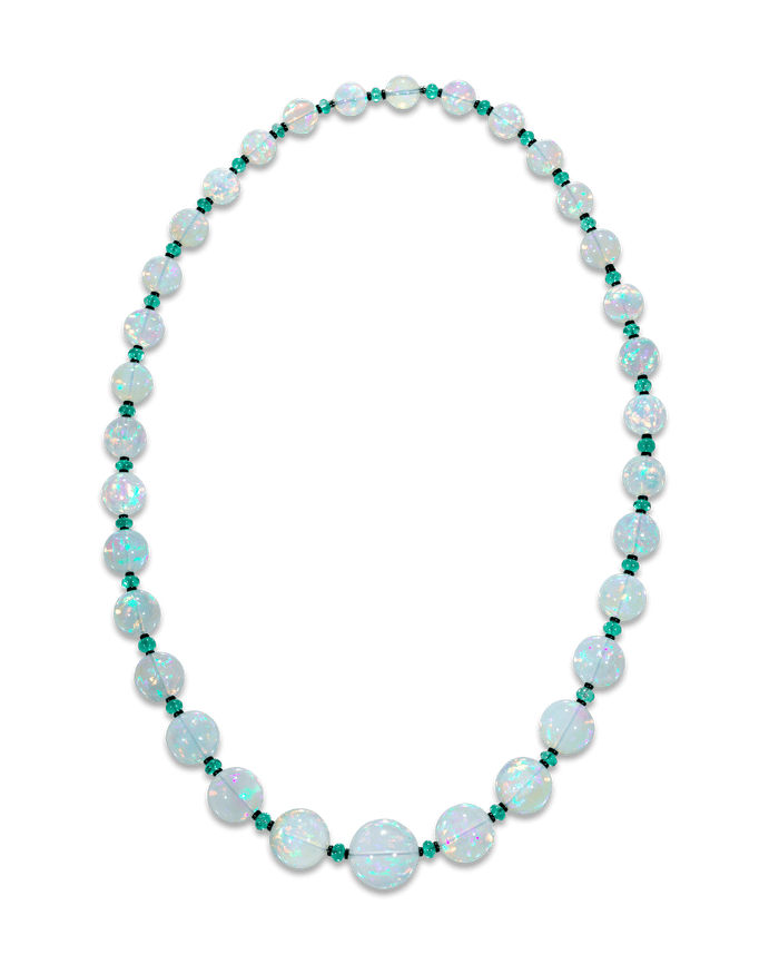Graduated Ethiopian Opal Necklace, 436.00 Carats