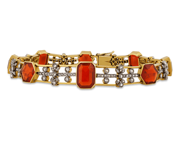 Fire Opal Convertible Choker and Bracelet
