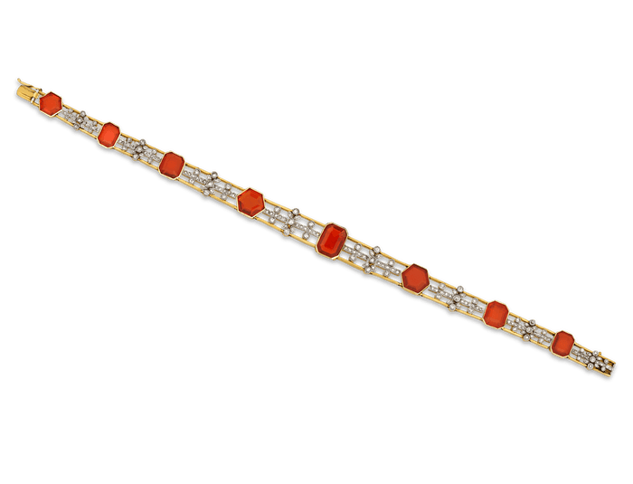Fire Opal Convertible Choker and Bracelet