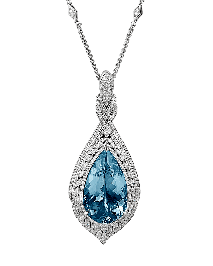 Aquamarine Pendant Necklace, 60.00 Carats