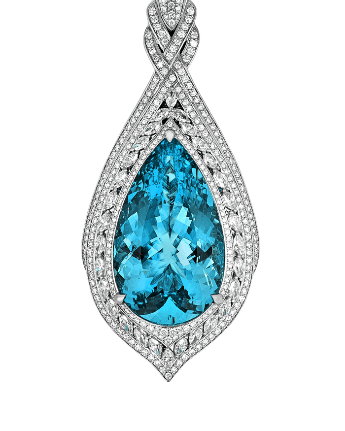 Aquamarine Pendant Necklace, 60.00 Carats