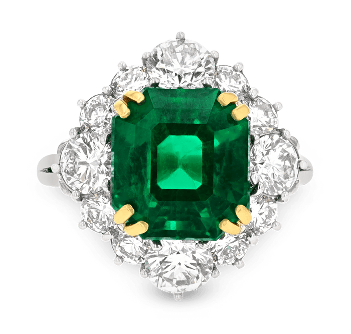 Emerald-Cut Colombian Emerald Ring, 5.71 Carats