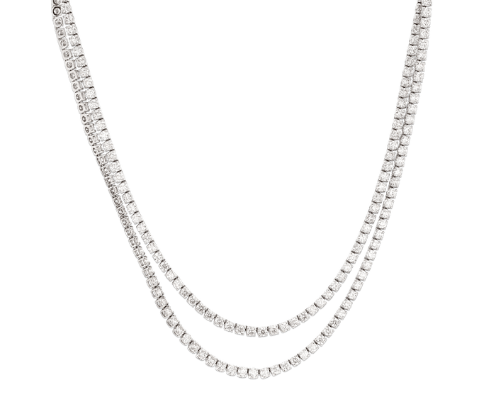Straight Line Diamond Necklace, 44.55 Carats