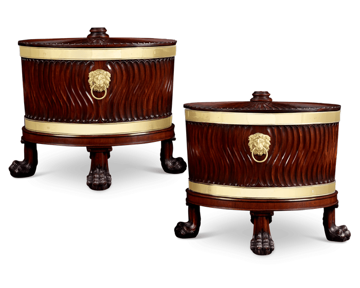 George III Mahogany Wine Cellarette Pair