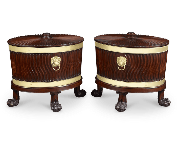 George III Mahogany Wine Cellarette Pair