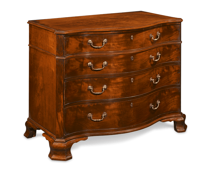 George III Chippendale-Period Serpentine Commode