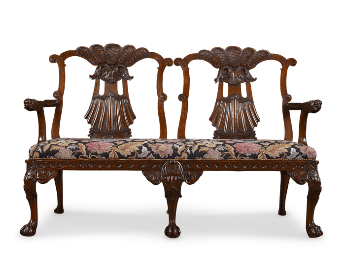 George II Style Mahogany Double Chair Settee