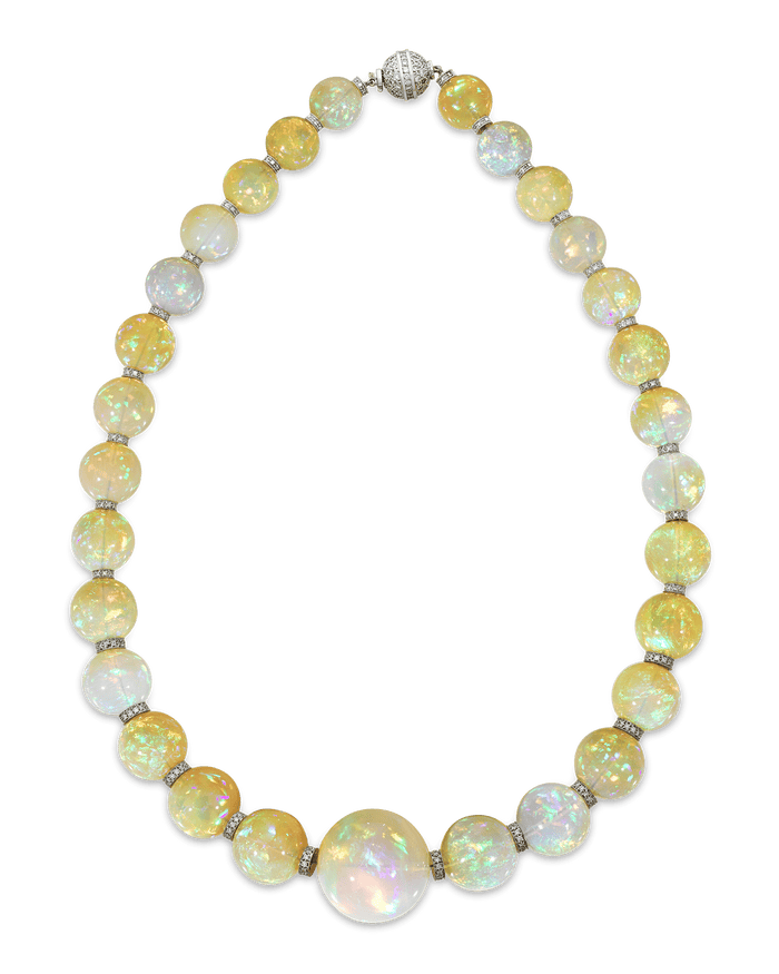 Graduated Opal Necklace, 554.00 Carats