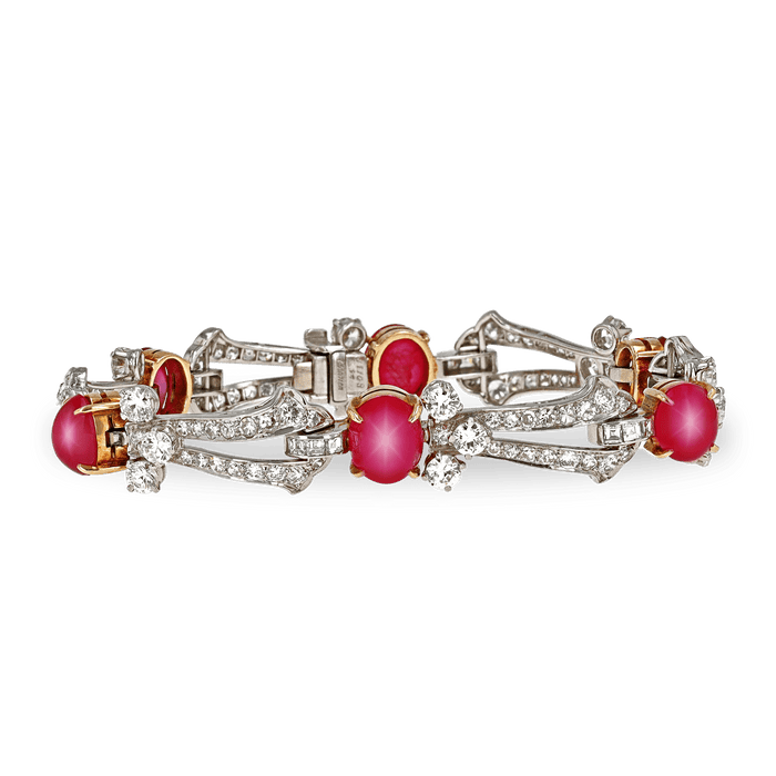 Cartier Art Deco Star Ruby Bracelet, 15.00 Carats