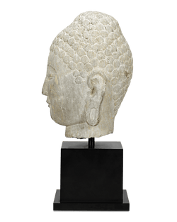 Limestone Buddha Head, 6th-Century Qi Dynasty