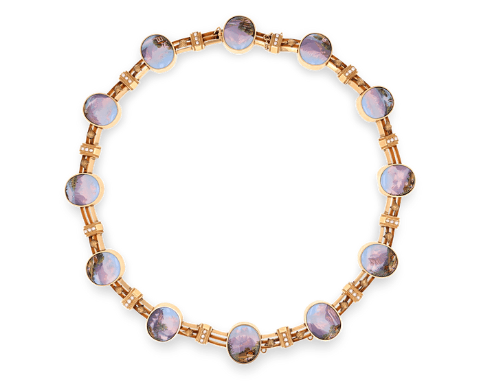 Victorian Gold and Swiss Enamel Necklace
