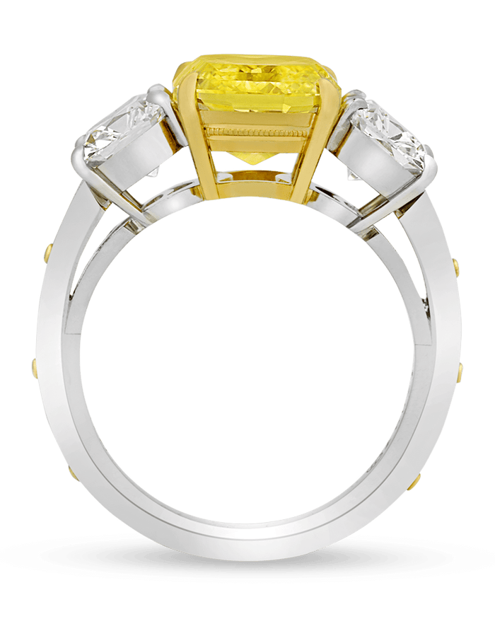 Fancy Vivid Yellow Diamond Ring, 3.70 Carats