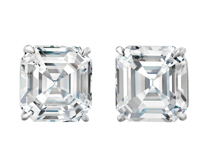 Asscher Cut Diamond Studs, 14.42 Carats