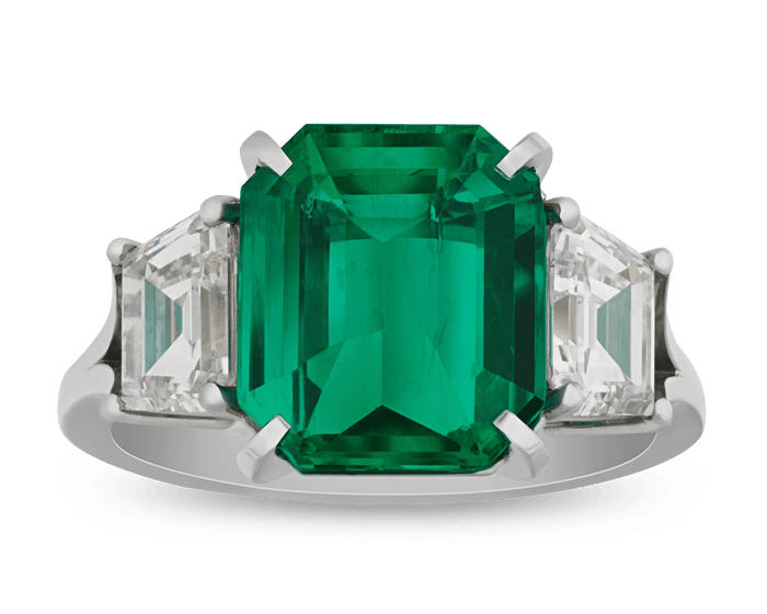 Emerald Cut Colombian Emerald Ring, 4.62 Carats