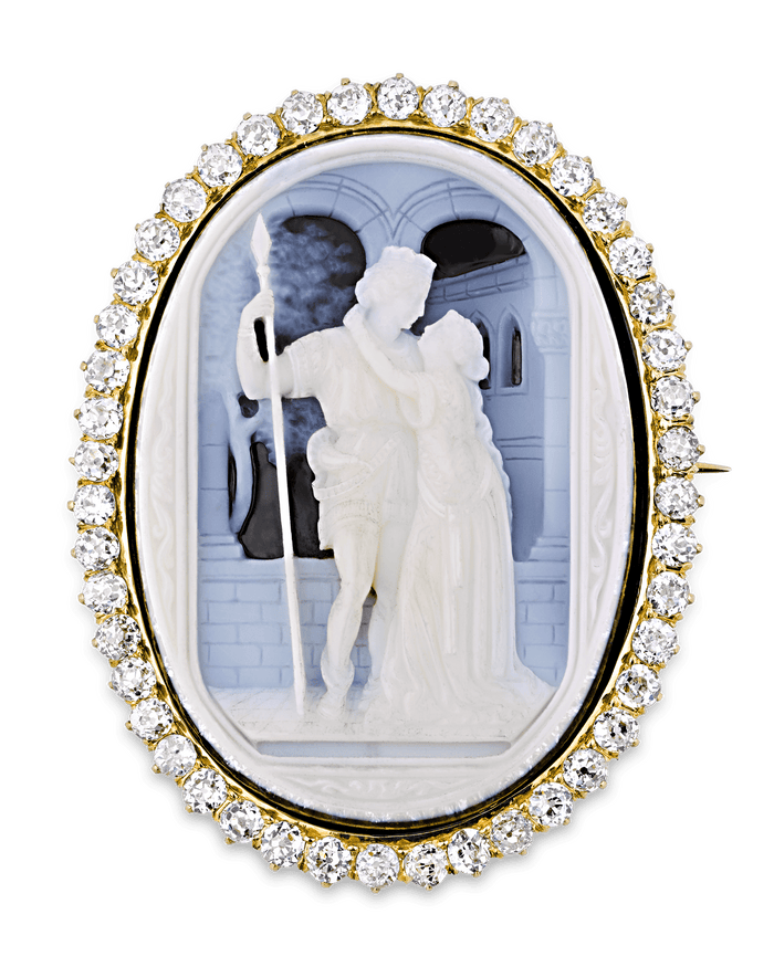 Diamond Cameo Pendant, 4.50 Carats
